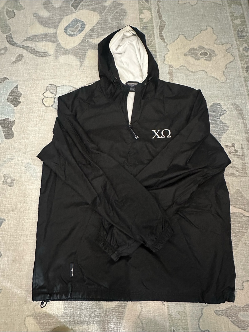 Chi Omega Hooded Windbreaker Pullover